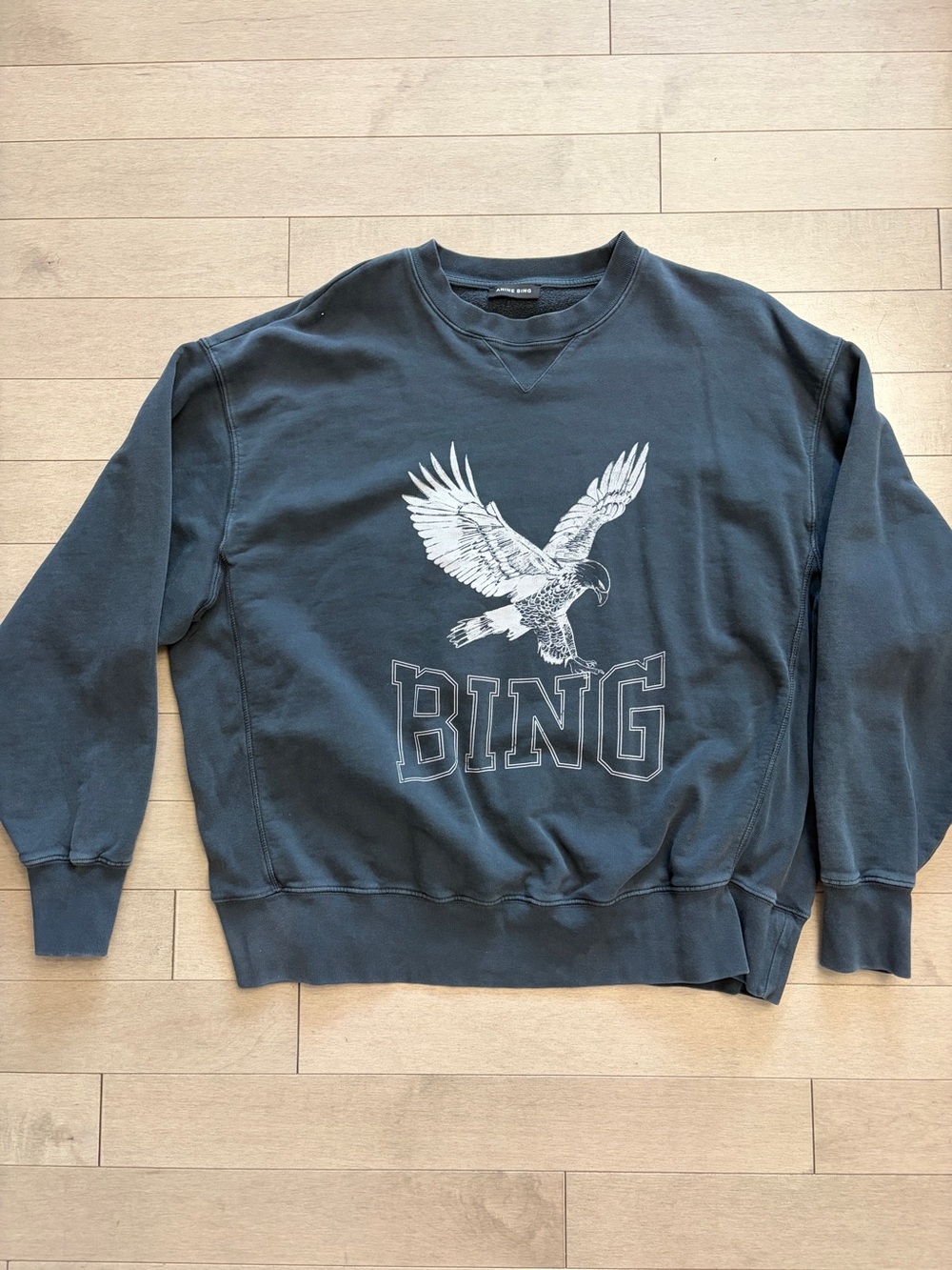 Anine Bing Charcoal Eagle Graphic Sweatshirt